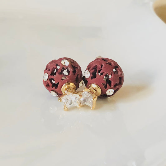 Double Sided Earring (Brown Pearl)