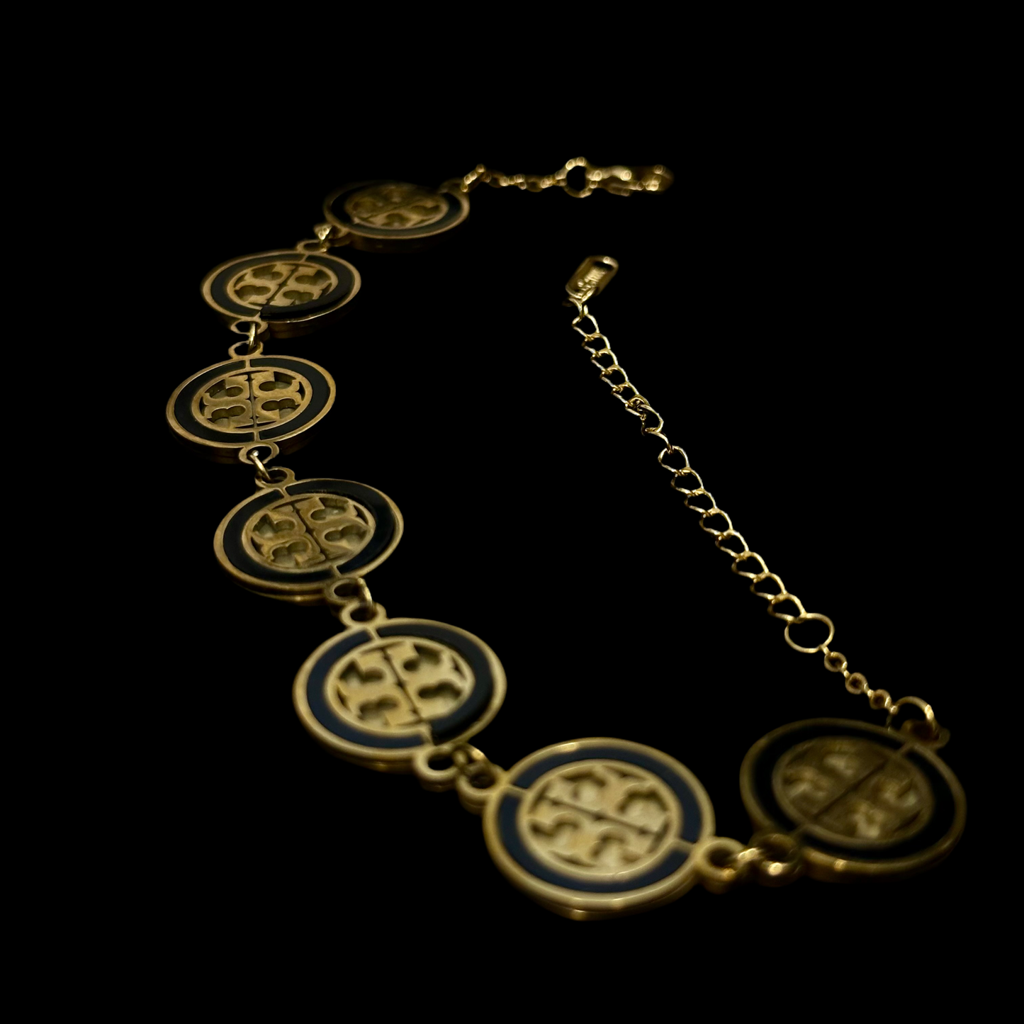 Carved Coin Bracelet (Gold-Black)