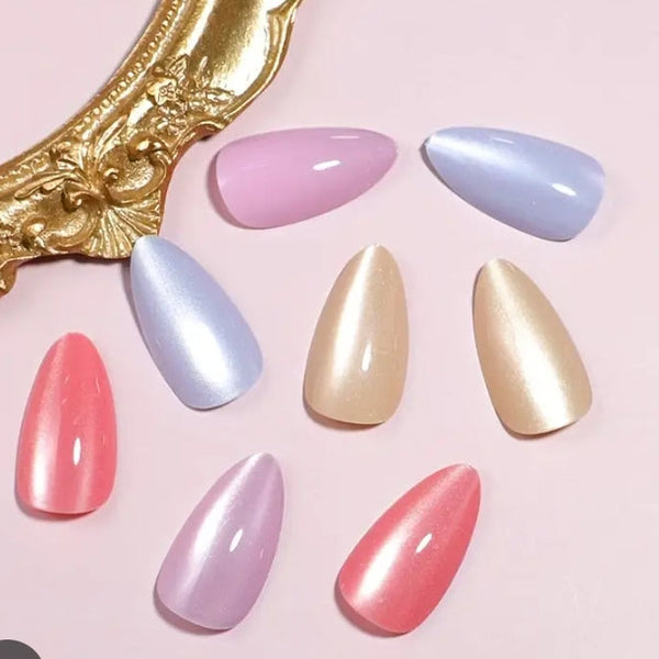 Rainbow Cat Eye Nails