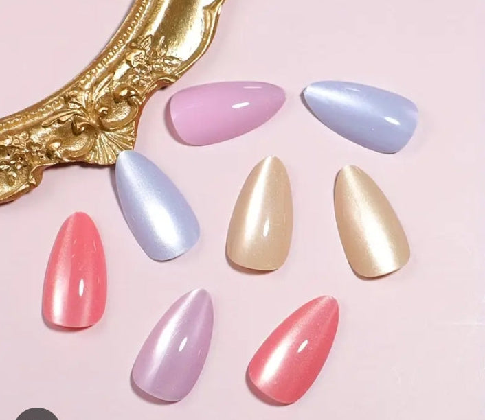 Rainbow Cat Eye Nails